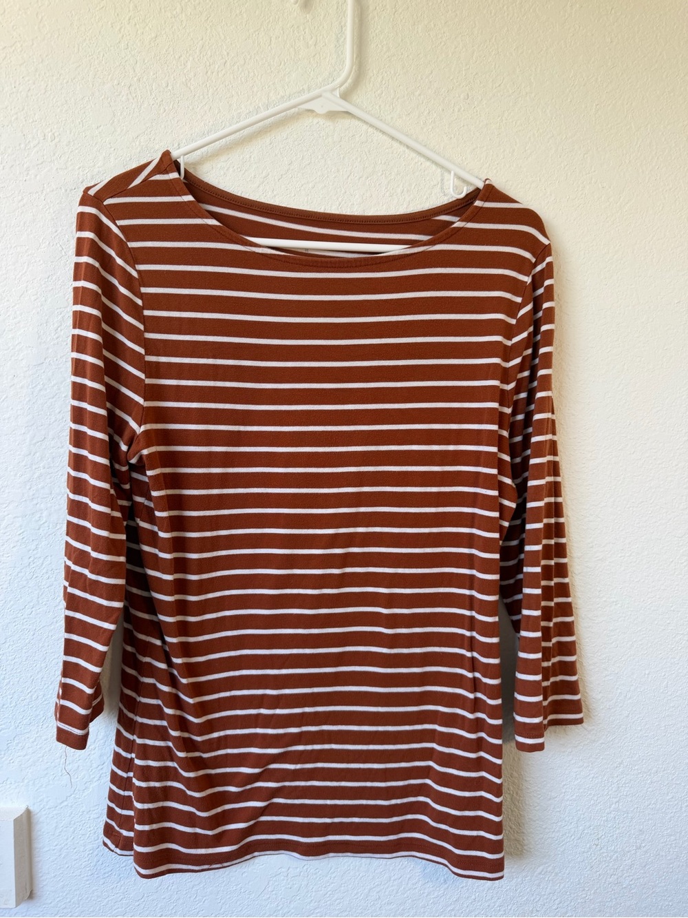 Orange and white striped long sleeve Medium